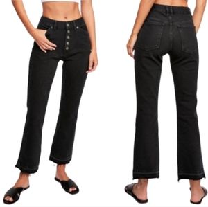 We The Free Exposed Button Fly Raw Hem Ankle Cropped Jeans